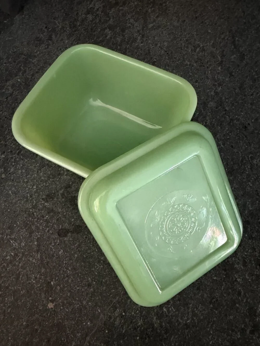 Fire King Jadeite Philbe Refrigerator Dish c1950